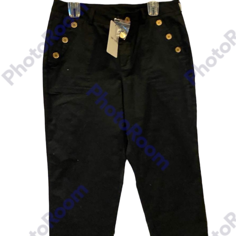 NWT Saint Sofia Gwen Chino-Black Button Pockets Size 12